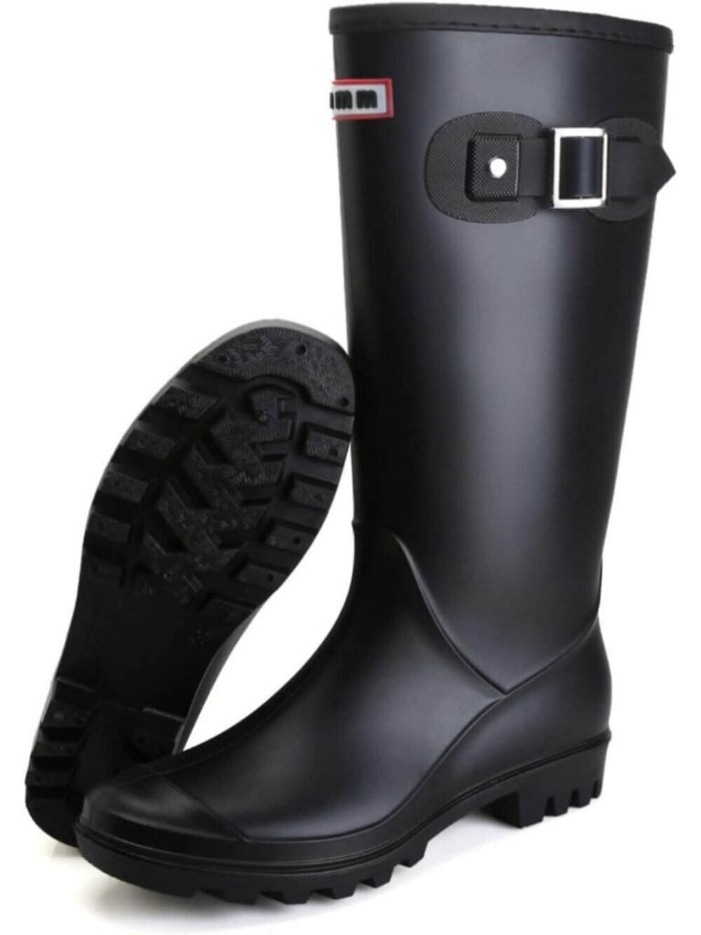 Women's Black Rain Boots Waterproof Rubber Boots Anti Slip Garden Fishing Boots